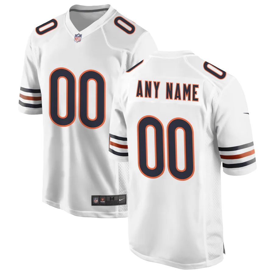 Men Chicago Bears Nike White Custom Game NFL Jersey->chicago bears->NFL Jersey